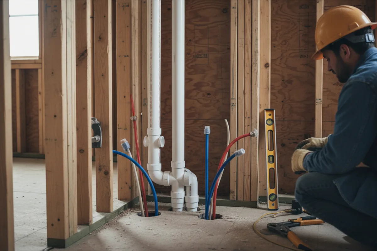 Drain and supply rough-in during Drain Cleaning in Drexel Hill