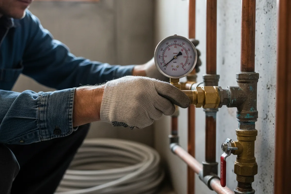 Pressure testing a repaired line during Water Line Repair in Drexel Hill